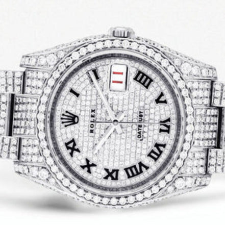Fully Iced Out Moissanite Date Just Hip Hop Watch