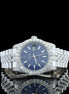Blue Color Stainless Steel Moissanite Watch Gift For Men's