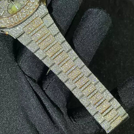 VVS1 Moissanite Automatic Full White Hip Hop Watch