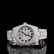 Roman Dial Fully Iced Out Moissanite Wrist Watch