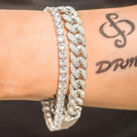 Iced Out Miami Link Moissanite Diamond Bacelet