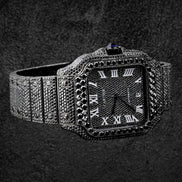 Iced Out Black Moissanite Diamond Hip Hop Watch