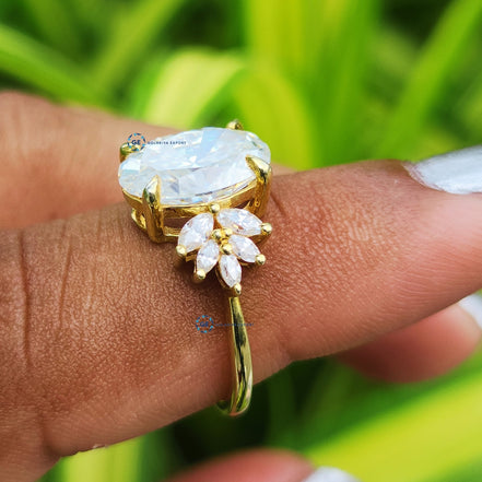 Oval Cut Lab Grown Diamond Vintage Wedding Ring