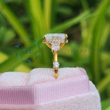 14K Yellow Gold Oval Cut Hidden Halo Ring