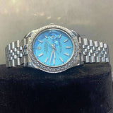 Half Bezel Moissanite Diamond Daily Wear Men's Watch