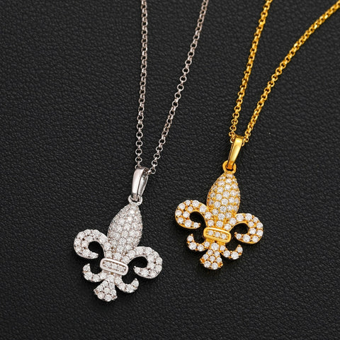 Moissanite Diamond Luxury Fleur De Lis Pendant