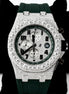 Moissanite Diamond Green Color Strap Wrist Watch