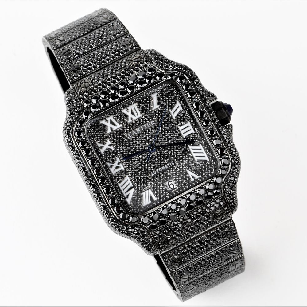 Black Moissanite Diamond Luxury Hip Hop Watch