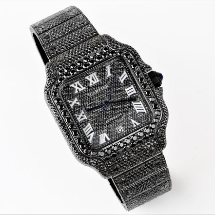 Black Moissanite Diamond Luxury Hip Hop Watch