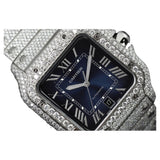 D Color Moissanite Blue Color Dial Luxury Iced Out Watch For Men's