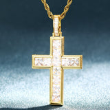 Princess Cut Moissanite Criss Cross Men's Hip Hop Pendant