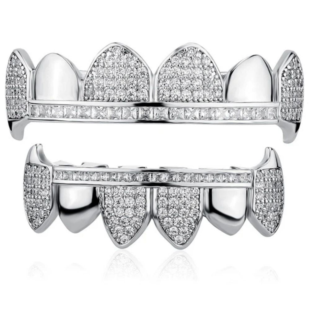 Iced Out Moissanite Bar Hip Hop Grillz Gift For Men's