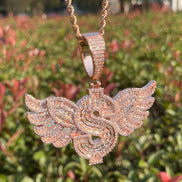 Dollar Retailers Symbol Wing Moissanite Pendants