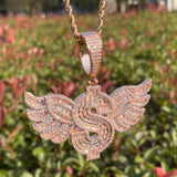 Dollar Retailers Symbol Wing Moissanite Pendants
