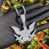 Men's Iced Out Eagle Gang Pendant Moissanite Pendant