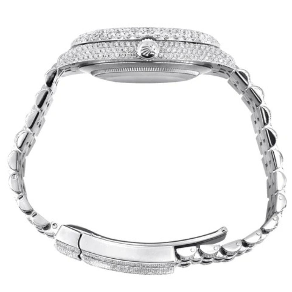 Fully Iced Out Moissnaite Date Just Elegant Luxury Watch