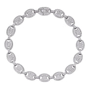 Puffed Mariner Link Moissanite Diamond Bracelet