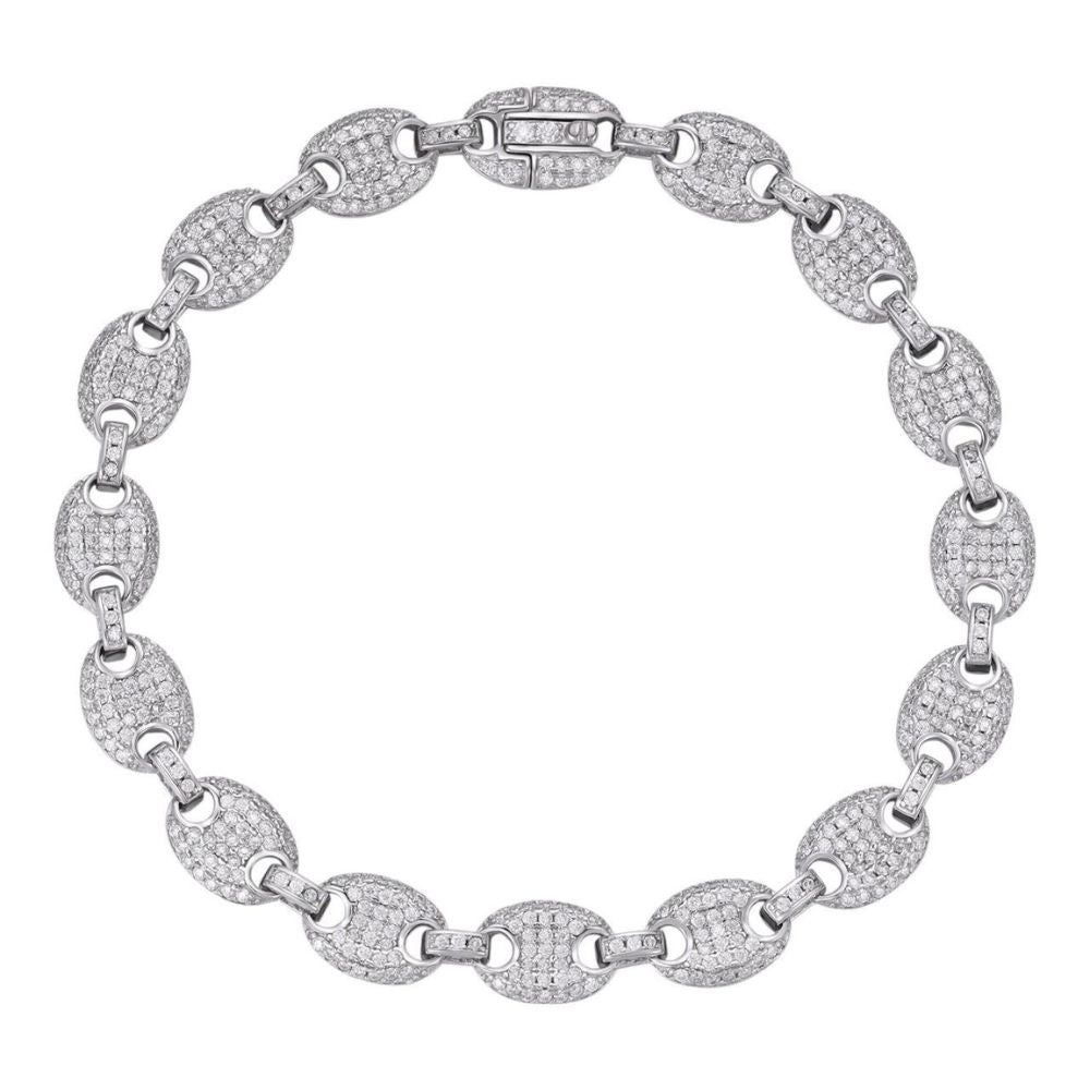 Puffed Mariner Link Moissanite Diamond Bracelet