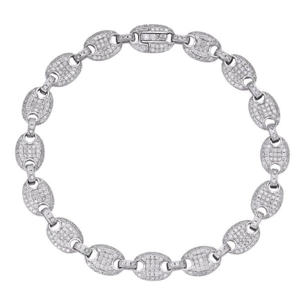 Puffed Mariner Link Moissanite Diamond Bracelet