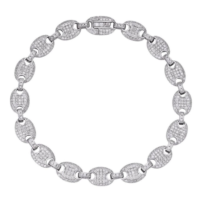 Puffed Mariner Link Moissanite Diamond Bracelet