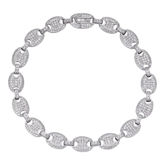 Puffed Mariner Link Moissanite Diamond Bracelet