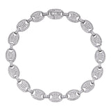 Puffed Mariner Link Moissanite Diamond Bracelet