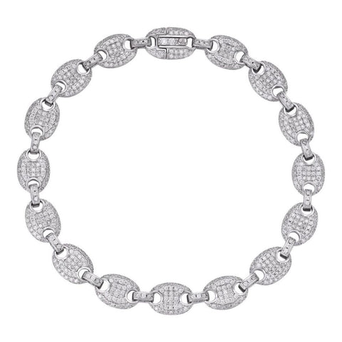 Puffed Mariner Link Moissanite Diamond Bracelet