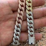 D Color Moissanite Cuban Link Bracelet