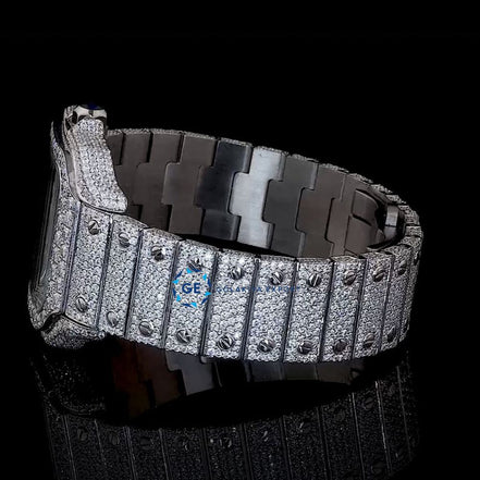 Fashionable Iced Out Full Moissanite Skeleton Wrist Watch