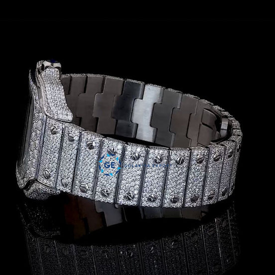Fashionable Iced Out Full Moissanite Skeleton Wrist Watch