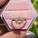 Lab Grown Diamond Champagne Radiant Cut Solitaire Ring