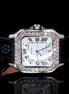 VVS1 Moissanite Black Leather Belt Classic Wrist Watch