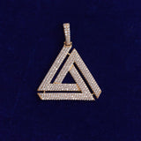 Triangle Shape Moissanite Diamond Iced Out Pendant