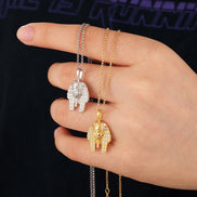 Customize Pharaoh Head Moissanite 925 Silver Pendant