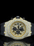 Chrono Dial Colorless Moissanite Hip Hop Wrist Watch
