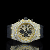 Chrono Dial Colorless Moissanite Hip Hop Wrist Watch