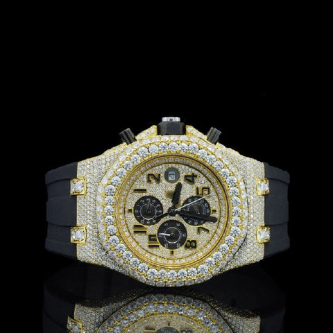 Chrono Dial Colorless Moissanite Hip Hop Wrist Watch