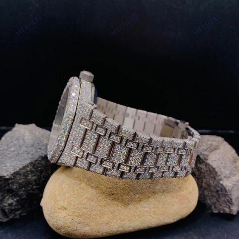 Full Iced Out Moissanite Bust Down Luxury Watch Gift For Men's