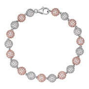 Rose & White Dual Tone Moissanite Bracelet