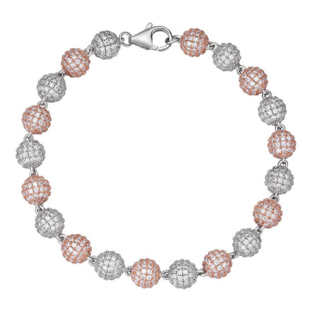 Rose & White Dual Tone Moissanite Bracelet
