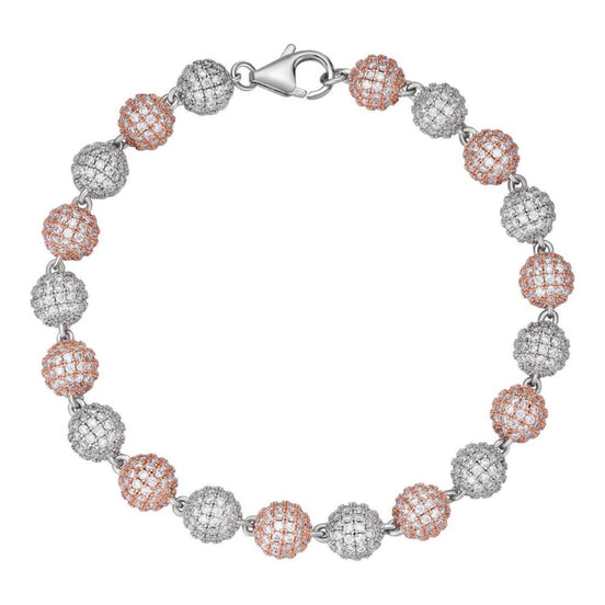 Rose & White Dual Tone Moissanite Bracelet