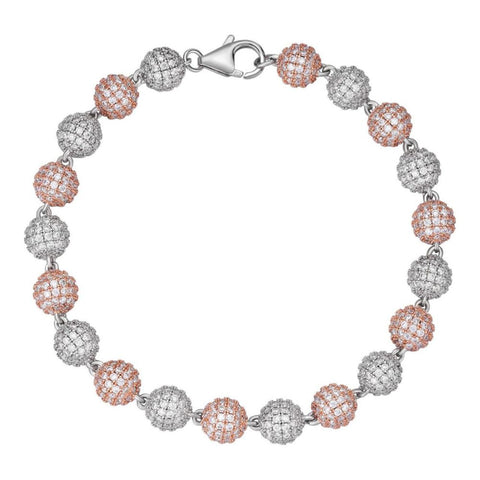 Rose & White Dual Tone Moissanite Bracelet