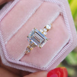 2.5 CT Emerald Cut Lab Grown Diamond Unique Wedding Ring