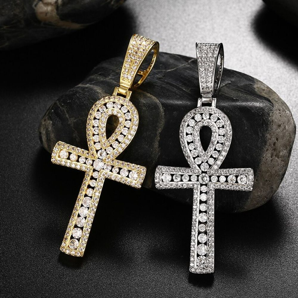 Hip Hop Key Cross Moissanite Diamond Men's Nacklace