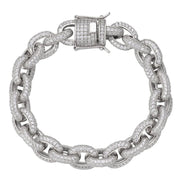 D Color Moissanite Chain Rolo Link Iced Hip Hop Bracelet