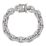 D Color Moissanite Chain Rolo Link Iced Hip Hop Bracelet