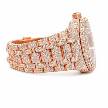 Round Cut Moissanite Hip Hop Men's Watch