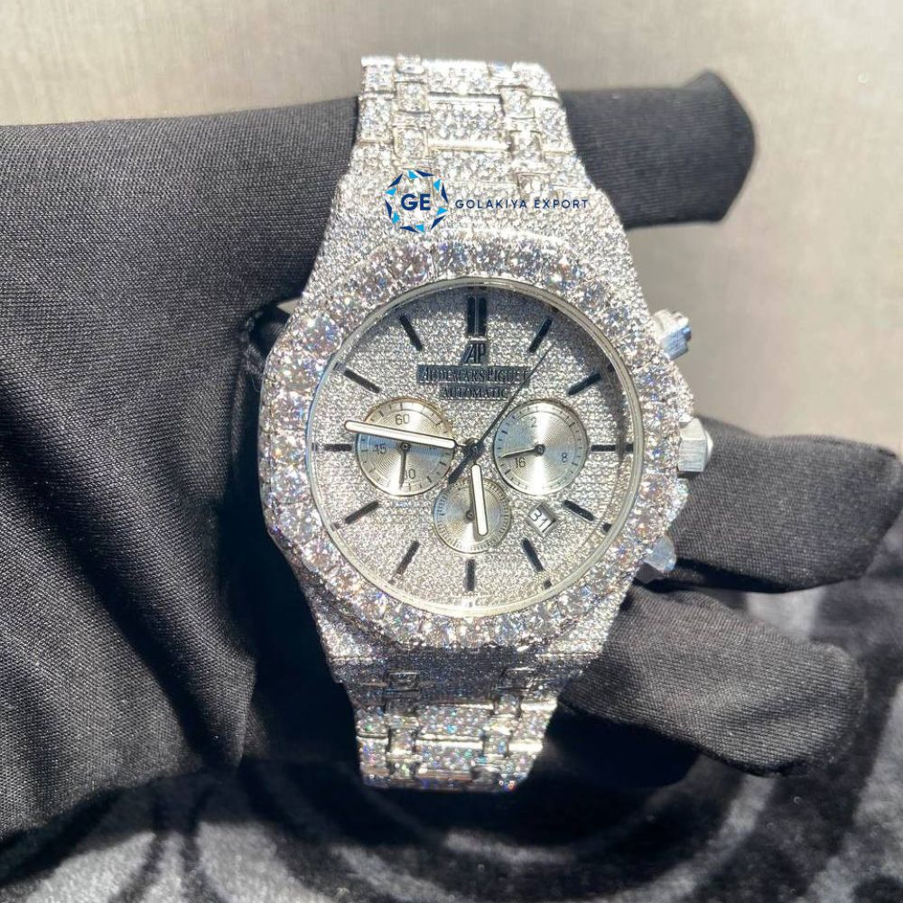 Chrono Dial D Color Moissanite Handcrafted Watch