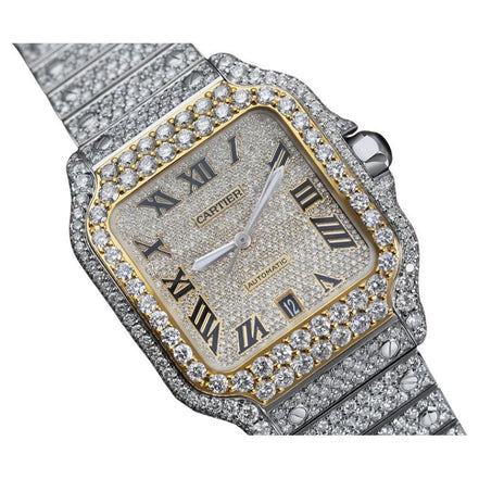 Dual Tone Moissanite Luxury Watch For Men's