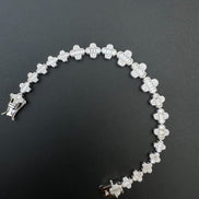 Iced Out Moissanite Baguette Clover Tennis Bracelet